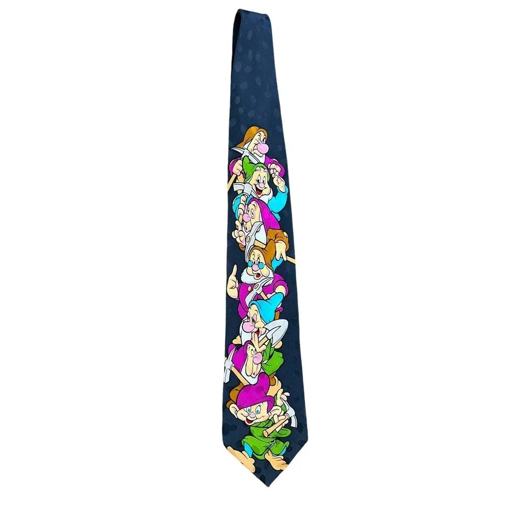 Vintage Disney Store The Seven Dwarfs 100% Silk Handmade Neck Tie #73469